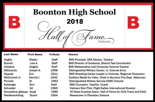 2018 BHS HOF Inductees 